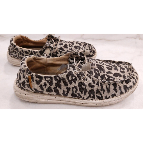 Hey Dude Women's Wendy Woven Cheetah Gray Leopard Size 9 - Picture 3 of 13